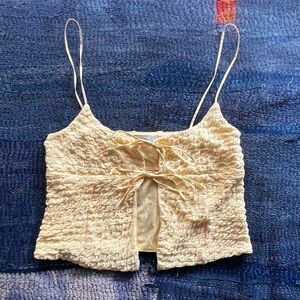 Zara Yellow Tie Top-S